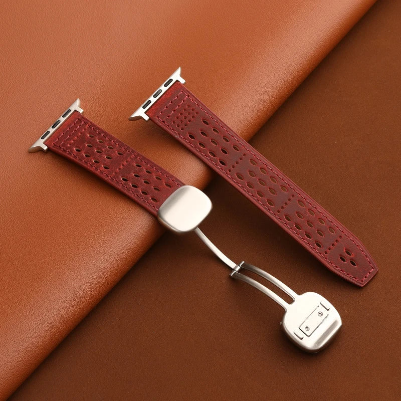Apple iWatch Band Genuine Leather|Magnetic Clasp|Comfortable and Breathable
