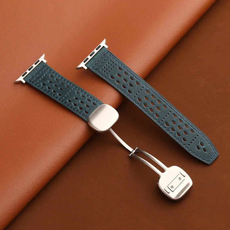Apple iWatch Band Genuine Leather|Magnetic Clasp|Comfortable and Breathable