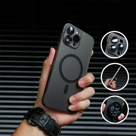 كفر مغناطيسي بلمسة مطفية بدون حواف لجهاز iPhone 16 Pro Max كفر بدون حواف مع دعم MagSafe كفر آيفون 16 بلمسة مطفية مقاومة للبصمات