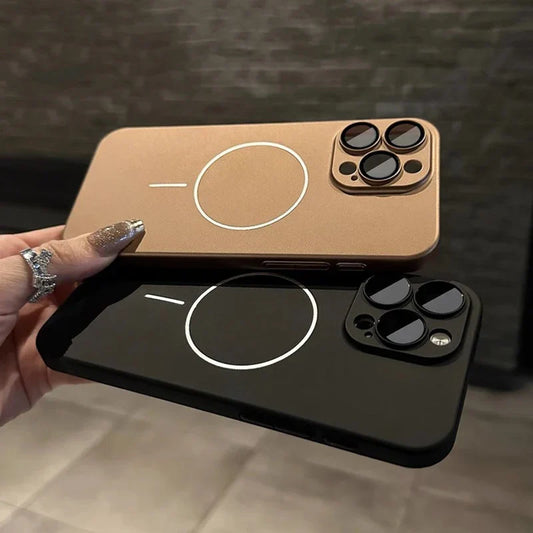 كفر مطفٍ مغناطيسي لهاتف iPhone 16 كفر نحيف بغطاء عدسة لـ iPhone 16 غطاء حماية عصري لهاتف iPhone 16