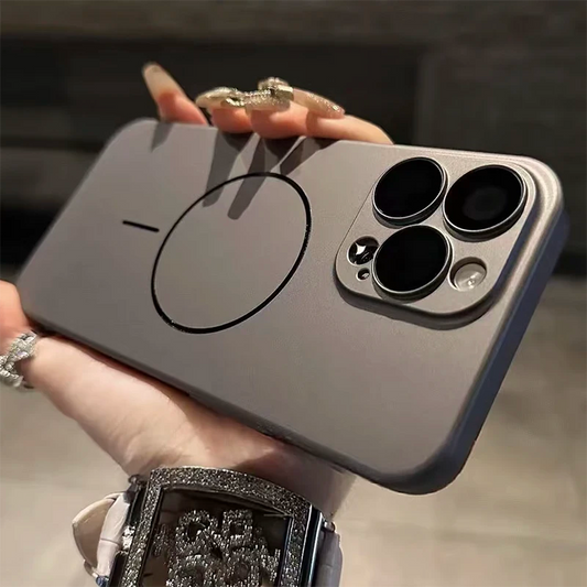 كفر مطفٍ مغناطيسي لهاتف iPhone 16 كفر نحيف بغطاء عدسة لـ iPhone 16 غطاء حماية عصري لهاتف iPhone 16