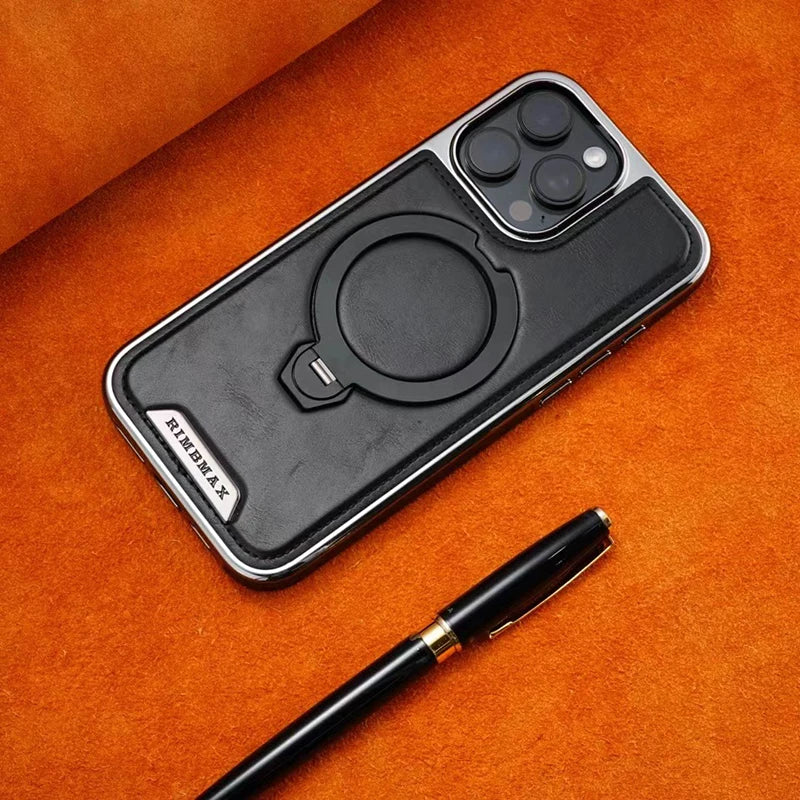 Magnetic Case with Rotating Bracket for iPhone 16 Pro Max 