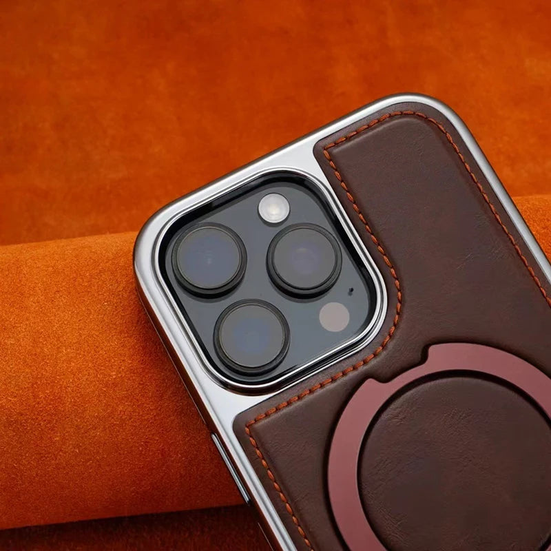 Magnetic Case with Rotating Bracket for iPhone 16 Pro Max 