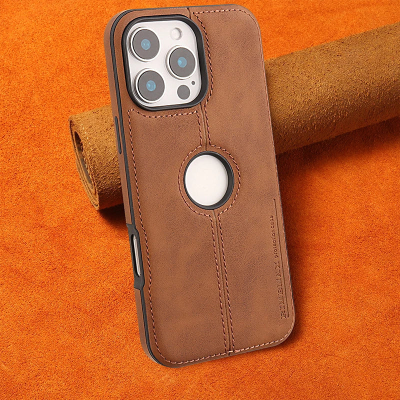Luxury Magnetic Leather Embossed Case for iPhone 16 Pro Max / 15 / 14 / 13 / 12 - Stylish Business Style 