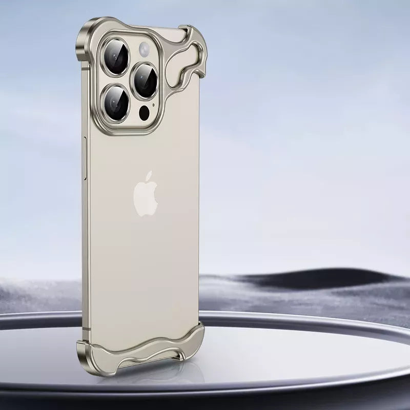 Frameless aluminum phone case