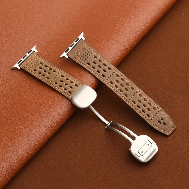 Apple iWatch Band Genuine Leather｜Magnetic Clasp｜Comfortable and Breathable 