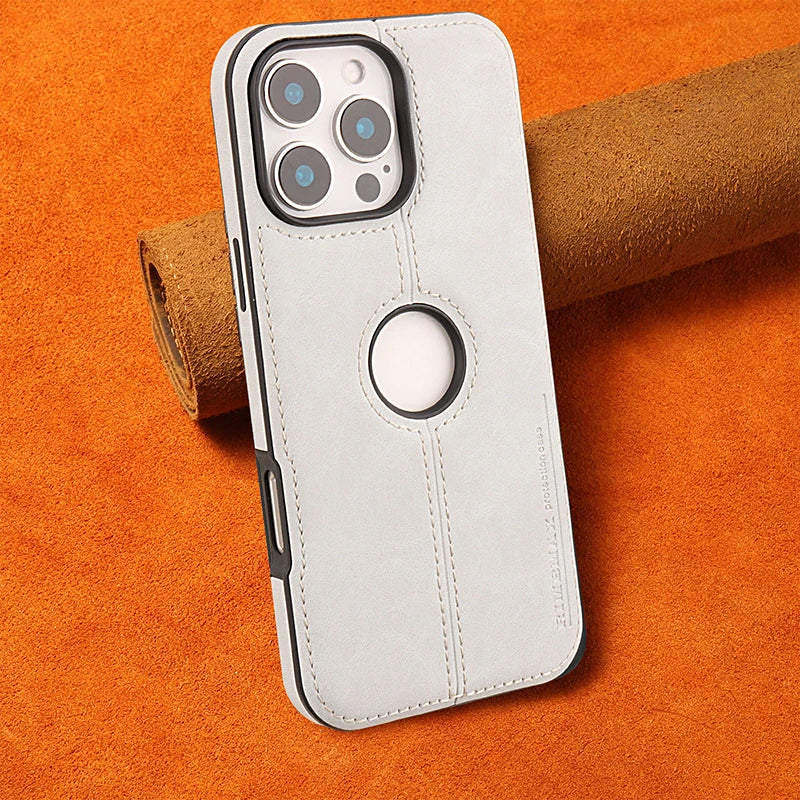 Luxury Magnetic Leather Embossed Case for iPhone 16 Pro Max / 15 / 14 / 13 / 12 - Stylish Business Style 