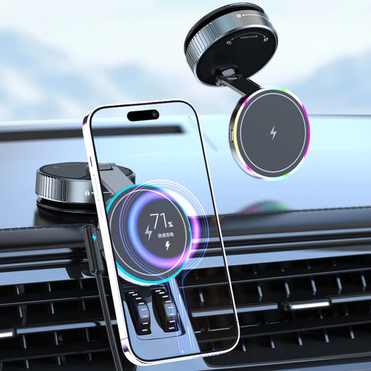 MagSafe Magnetic Car Phone Holder with 15W Wireless Charging
