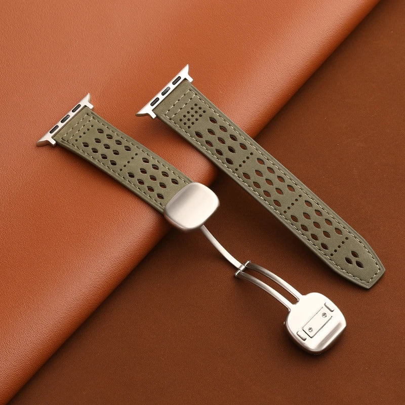Apple iWatch Band Genuine Leather｜Magnetic Clasp｜Comfortable and Breathable 
