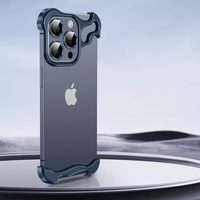 Frameless aluminum phone case