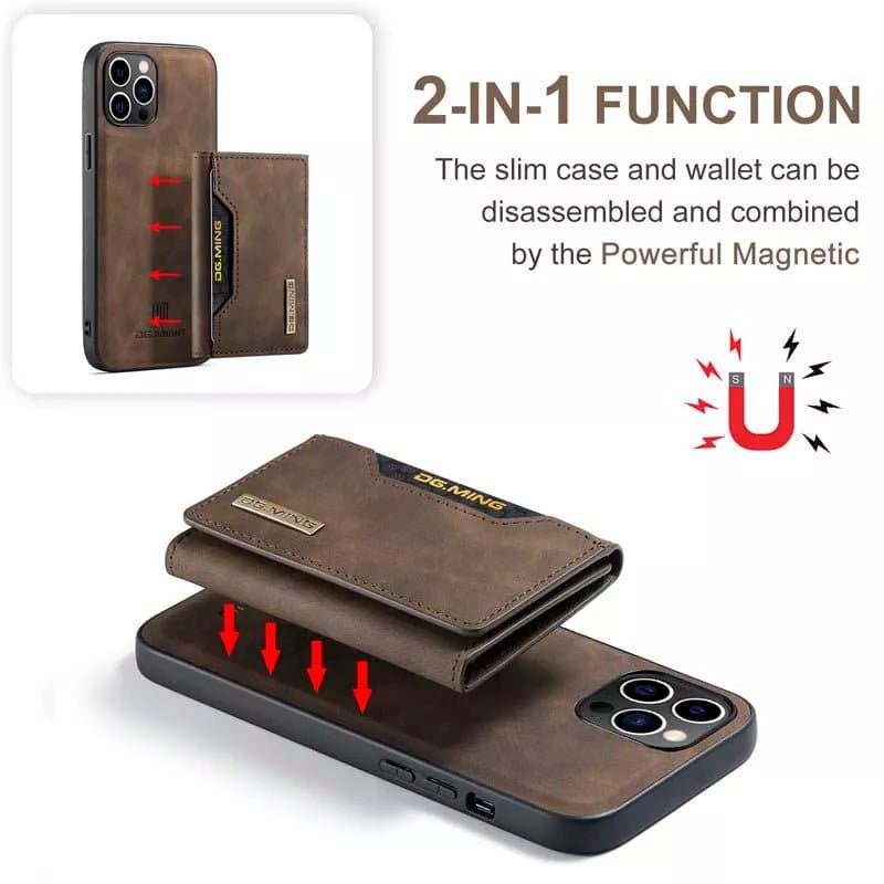 2 In 1 Detachable Magnetic Leather Case for IPhone - MobileGear